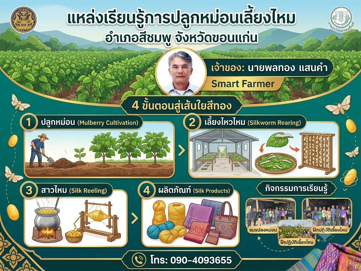 แหล่งเรียนรู้การปลูกหม่อนเลี้ยงไหม